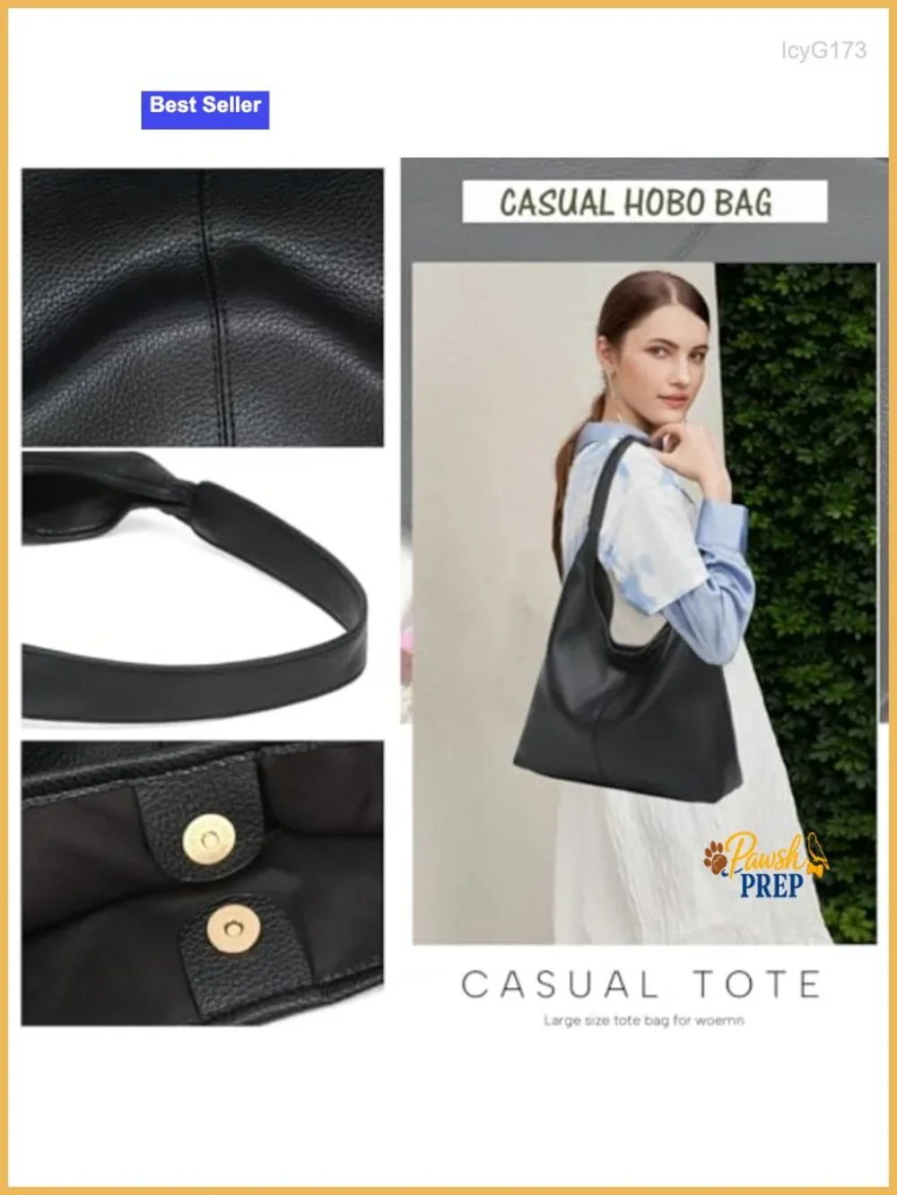 Women Slouchy Pu Leather Hobo Shoulder Bag Tote Work Travel Large Capacity